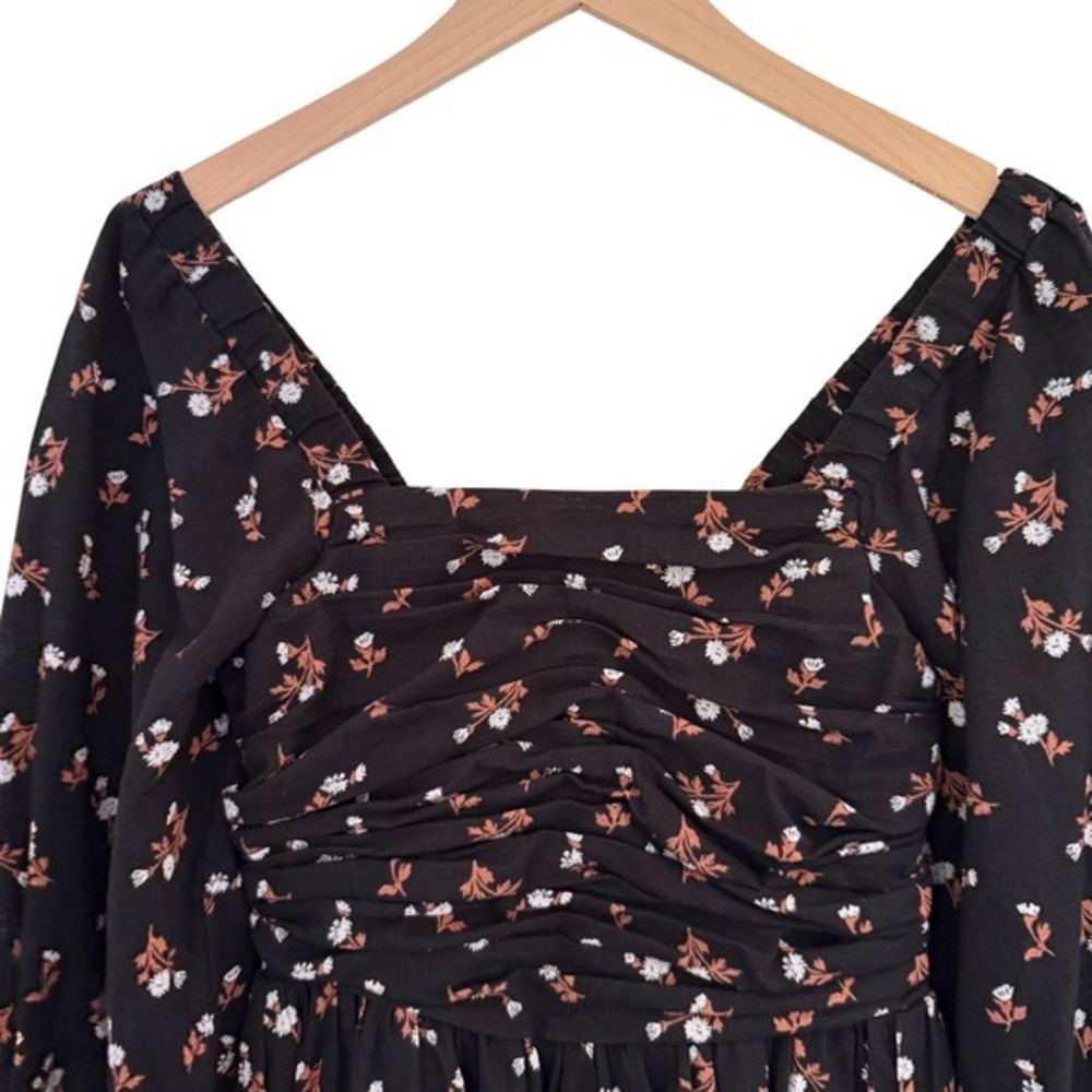NWT Madewell Woodland Floral Puff Sleeve Midi Dress Size XS - Picture 6 of 9